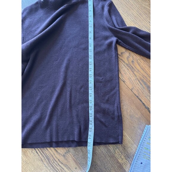 Womens Plum Ruffled Mock Neck Long Sleeve Sweater L Who What Wear - Picture 5 of 6